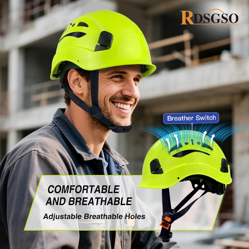 RDSGSO Industrial Safety Helmet RGS-8C Adjustable Vents, 6-Point Suspension Breathable Lightweight Hard Hats for Construction,Outdoor Work ANSI Certified - Image 5